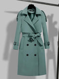 Double-breasted Long Trench Coat